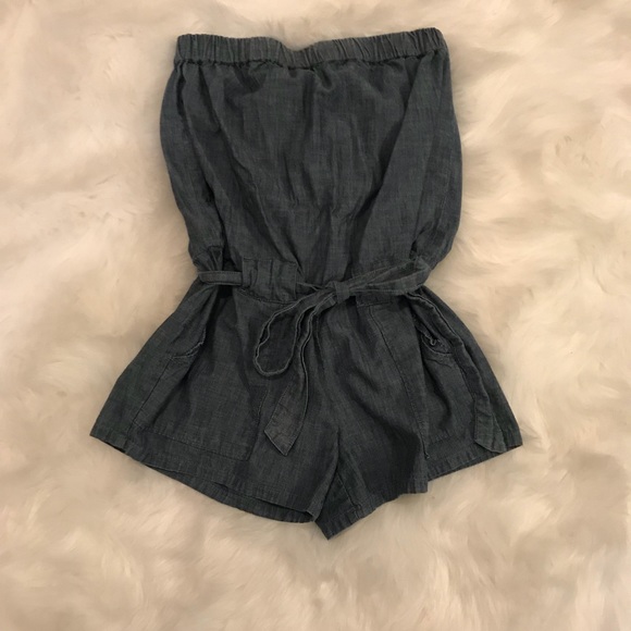 GAP Strapless Denim Romper - Picture 1 of 2